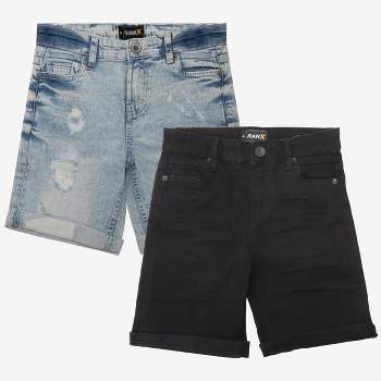 RAW X Little Boy's Roll-Up Denim Shorts 2-Pack in BLACK WASH/LIGHT BLUE Size 6