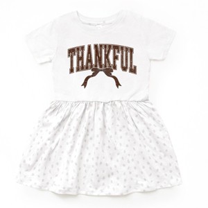 Varsity Thankful Coquette - Toddler Graphic Dress and Infant Dress - 1 of 3