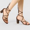 Allegra K Women's Back to College Strappy Straps Lace Up Chunky Heel Sandals - 2 of 4