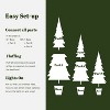 LuxenHome 3-Piece Snow-Flocked Slim Artificial Tree Set with Battery Operated Lights Green - 4 of 4
