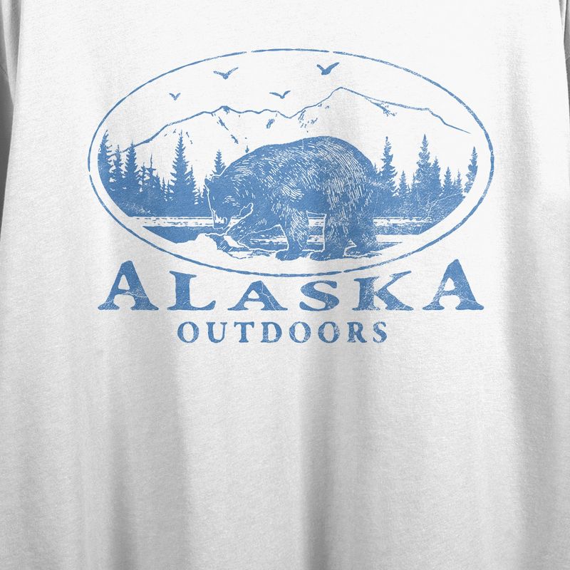 Vintage-Inspired Alaska "Get Outdoors" Women's White Cropped Tee, 2 of 3
