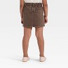 Toddler Girls' Floral Embroidery Denim Skirt - Cat & Jack™ Brown - 2 of 4