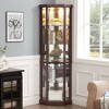 Lighted Glass Corner Curio Cabinet with Side-Hinged Doors and Adjustable Shelves, Elegant Display for Living Room, Bar, Wine, Antique Collections - 3 of 4