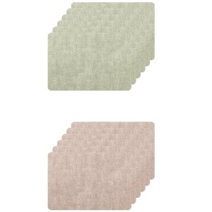 Unique Bargains Dining Heat Resistant Faux Leather PU Placemats 12 Pcs - 1 of 4