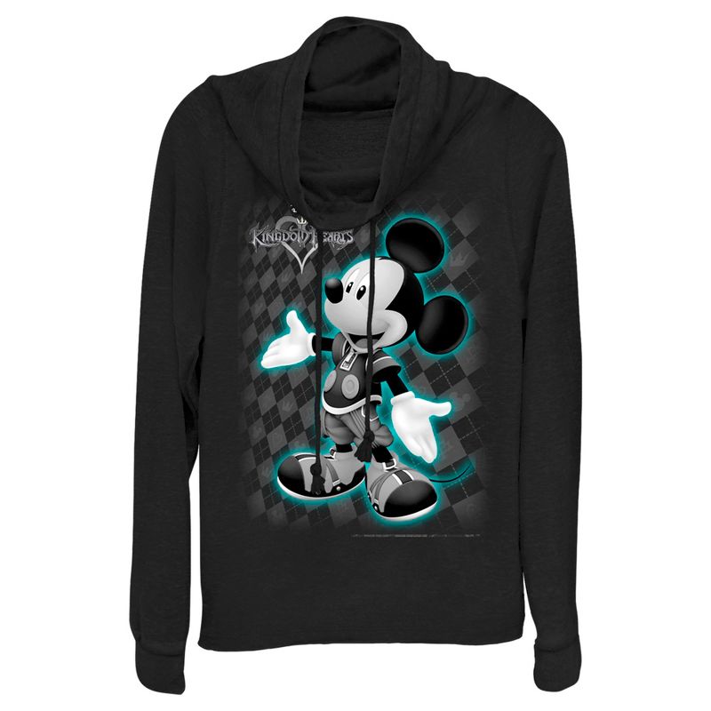 Juniors Womens Kingdom Hearts 1 King Mickey Cowl Neck Sweatshirt, 1 of 5