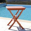 AZL1 Life Concept Folding Table Square Slatted Top Eucalyptus Weather UV Resistant Easy Assemble Easily Fold for Patio, Red, 35"*26"*5" - 2 of 4
