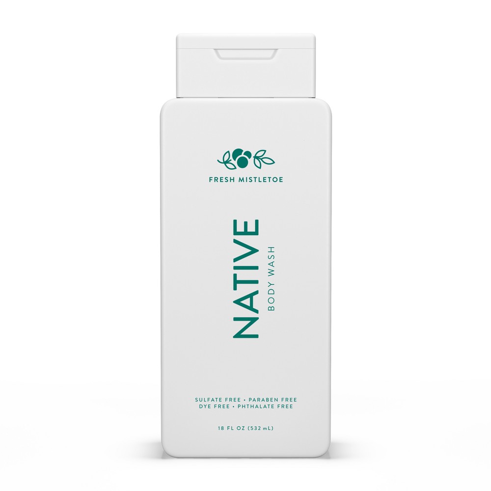 Native Body Wash - Limited Edition Holiday - Fresh Mistletoe - Sulfate Free - 18 fl oz( 6 bottles of 18 FL oz) 