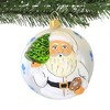 Vaillancourt Folk Art 3.25 In Jingle Ball With Swag Santa Hand Painted Poland Tree Ornaments - 3 of 3