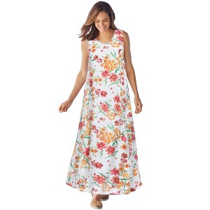 Woman Within Sleeveless Crinkle Dress - 1 of 4