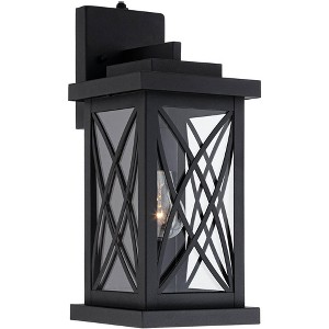 John Timberland Woodland Park Outdoor Wall Light Fixture Black Dusk To Dawn 15" Clear Glass for Post Exterior Barn Deck House Porch Yard Patio Home - 1 of 4