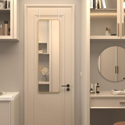 Bowen 47 in. H x 14 in. W Rectangle Round Corner Aluminum Frame Full-Length Mirror-The Pop Home