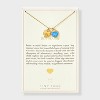 Tiny Tags 14K Gold Ion Plated "Boy Mama" Heart with Blue Swirl Enamel Double Heart Pendant Necklace - Gold/Blue - 3 of 4