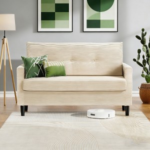 Vipbear Loveseat Sofa,50"Comfy Small Loveseat for Small Spaces,Tool-Free Setup Sofa Couch for Bedroom,All-Wood Couches for Living Room Chenille Blue - 1 of 4