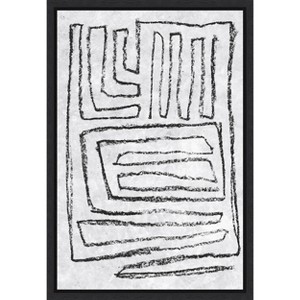 Amanti Art Black and White Runes II by Jennifer Goldberger Canvas Wall Art Print Framed 16 x 23-in. - 1 of 4