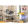 Aheaplus Small  Computer Desk with Hutch, Corner Home Office Desk with LED Lights & Power Outlets, Gaming Desk with Keyboard Tray - 4 of 4