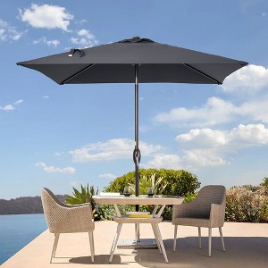 Sonkuki 6.5 FT Outdoor Patio Umbrella Market Table Umbrella With a Crank for Garden, Deck and Pool - 1 of 4
