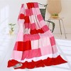 Slickblue Cozy Coral Fleece Patchwork Throw, 59x78.7 inches, 4 Color Options, Warm Blanket for Bedroom, Sofa & Travel - 2 of 3
