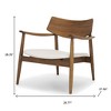 HomeRoots 27" Brown And Cream Upholstery And Solid Wood Arm Chair - 3 of 4
