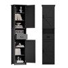 PDTEND 69" Bathroom Storage Cabinet with 2 Barn Doors, Drawer & Adjustable Shelves, for Bathroom, Kitchen, Entryway - 2 of 4