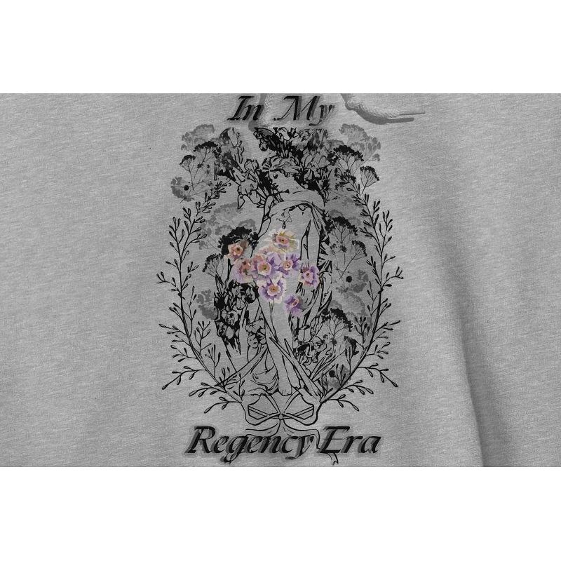 Rerun Island Women's In My Regency Era Emblem Long Sleeve Oversized Graphic Cotton Sweatshirt Hoodie - Sport Grey M, 2 of 4