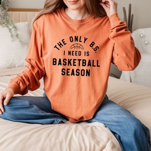 Simply Sage Market Women's Basketball Season BS Long Sleeve Garment Dyed Tee - 1 of 4
