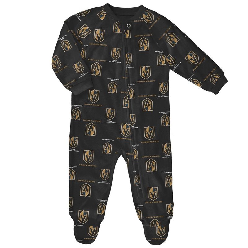 NHL Vegas Golden Knights Infant All Over Print Sleeper Bodysuit, 1 of 2