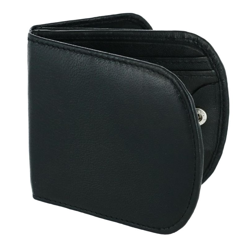 CTM Men's Leather Front Pocket C-Fold Taxi Wallet, 2 of 6