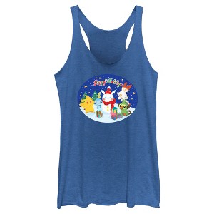 Women's Pokemon Happy Holidays Snowman Pikachu Racerback Tank Top - 1 of 4