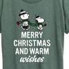 Women's - Peanuts - Merry Xmas Warm Wishes Short Sleeve Graphic T-Shirt - 2 of 4