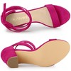 Allegra K Women's Open Toe Lace Up Ankle Strap Chunky Heel Sandals - 4 of 4