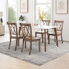 ADILE Set of 2 Dining Chairs, Rubber Wood Dining Room Chair, Brown - 2 of 2