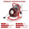 75Ft x 1/2 Inch Electric Drain Cleaner Machine, 400w Heavy Duty Drain Snake with 6 Cutters & Foot Switch for Sinks, Toilets, Showers - 2 of 4