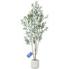 LOVMOR Olive Trees Artificial Indoor with Tall Pot, Natural Wood Trunk Treemote and Leaves, Fake Plant for Home Office Bedroom Decor 6FT 7FT 8FT - 3 of 4