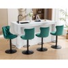 Kumasinova 25"-33" Swivel Bar Stools with Tufted High Back,Luxury Velvet Counter Height Back Stools with Gas Lift & Matte Black Footrest - 2 of 4