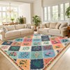 2x6 FT Modern Washable Area Rug for Living Room, Floral Trellis Carpet Rug with Non Slip Backing, Low Pile Stain Resistant Floor Rug for Dorm, - 2 of 4