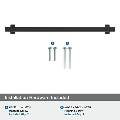 Matte Black 10-1/16 inch Modern Industrial Bar Pull