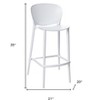 HomeRoots Set of Four 26" White Heavy Duty Plastic Low Back Counter Height Bar Chairs - 3 of 4