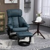 PU Leather Massage Recliner Chair with Ottoman, 360° Swivel Recliner and Footstool, Side Pocket and Remote Control - 2 of 4