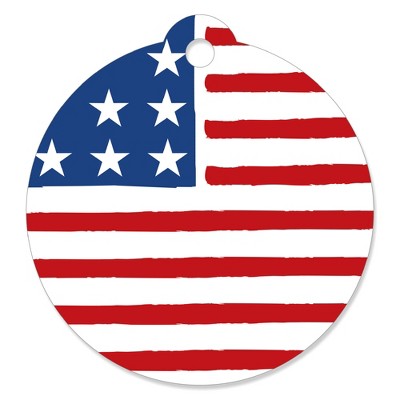 Big Dot of Happiness Stars and Stripes - Memorial Day, 4th of July and Labor Day USA Patriotic Party Favor Gift Tags (Set of 20)