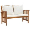 vidaXL Garden Lounge Set Cream white cushions, Natural wood - 4 of 4
