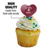 Bellarmine University Knights Logo Heart Love Cupcake Picks Toppers Decoration Set of 6 - image 3 of 4