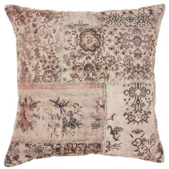  Persian Patchwork Throw Pillow Gray  - Nicole Curtis