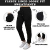 Women's Loose Fit  Fleece-Lined Open Bottom Sweatpants -3 Pack - 2 of 4