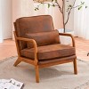 Dexmalle Modern Accent Chair Leisure Armchair with Rubber Wood Frame & Lumbar Pillow - 2 of 4