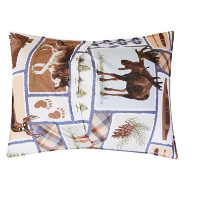 Oakley Lodge Brown Cotton Reversible Full Quilt Set
