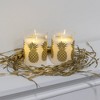 LumaBase Battery-Operated LED Glass Candles with Flickering Flame, Gold Pineapple - Set of 2 - 3 of 4
