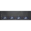 Toltec Lighting Oxford 4 - Light Island Pendant Light in  Brushed Nickel with 16" Blue Mosaic Art Glass Shade - 2 of 2