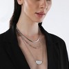 SOHI Women's Metallic Silver The Curve Chainlink Multi-Layer Necklace - 4 of 4