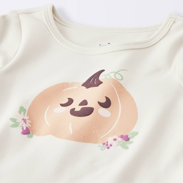 Conjunto de Bebé Niña de Camisa de Manga Larga y Leggings Acampanados Calabaza - Cloud Island™ Crema 3