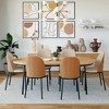 LeisureMod Tule Dining Chair with PU Leather/Velvet/Suede Seat and Black Steel Frame - 3 of 4